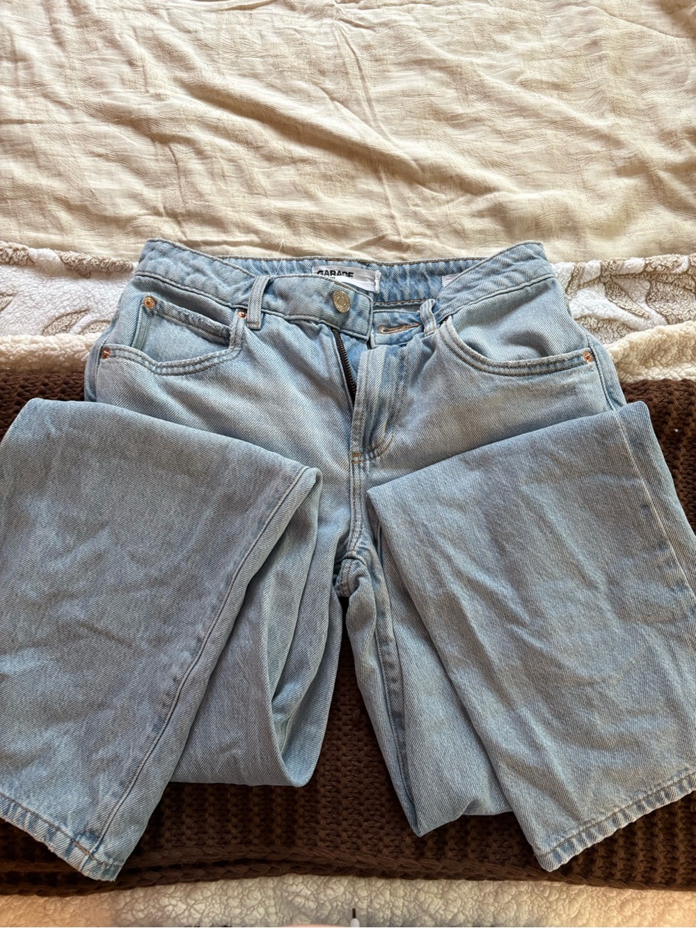 Garage Light Blue Straight Leg Jeans